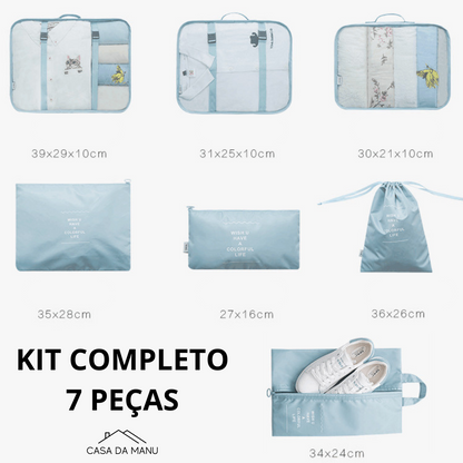 Kit Organizador de Mala 7 Peças